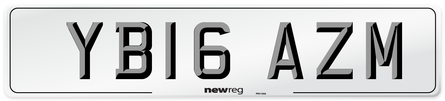 YB16 AZM Number Plate from New Reg